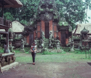 Jackie at Temple, Bali, Jan '82.