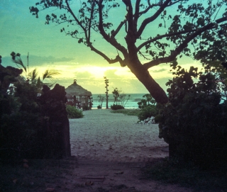 The beach in Legian, Bali, Jan '82.