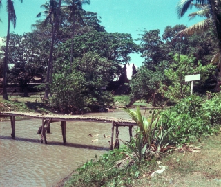 Bridge to favourite Tea House, Nr Legian, Bali, April '82.