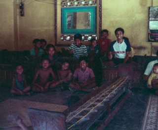 Gamelan orchestra practice, Bali, April '82.