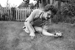 Yash weeding the lawn!