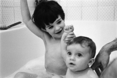 Rob and Jack in bath.