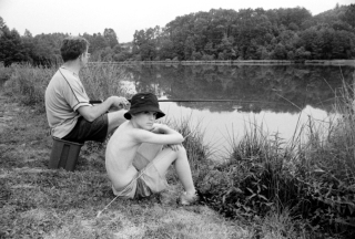 Mike and Rob Fishing, France, '00.