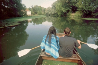 Rob and Jack on the Charente, France, '09.
