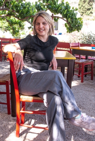 Connie off stage, the School House, Anidri, Crete, '23.