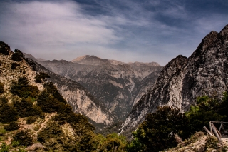 The Lefka Ori Mountains from the Samaria Gorge entrance, Crete, '23.