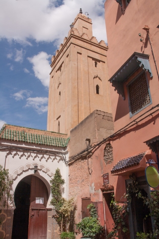 Riad and Mosque, Marrakesh, '17.