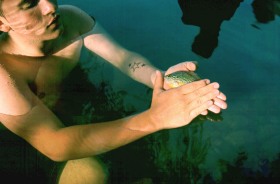 Jack with fish, France.