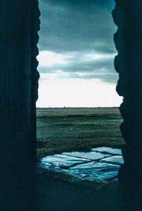 From inside St Peter-on-the Wall [654AD], Bradwell on Sea, Essex. Early 90's.