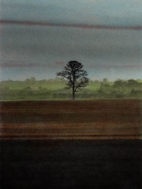 'Dusk'[2], Bradwell on Sea, Essex. B&W photo, tinted/hand painted, early 90's.