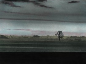 'Dusk'[1], Bradwell on Sea, Essex. B&W photo, tinted and colourised, early 90's.